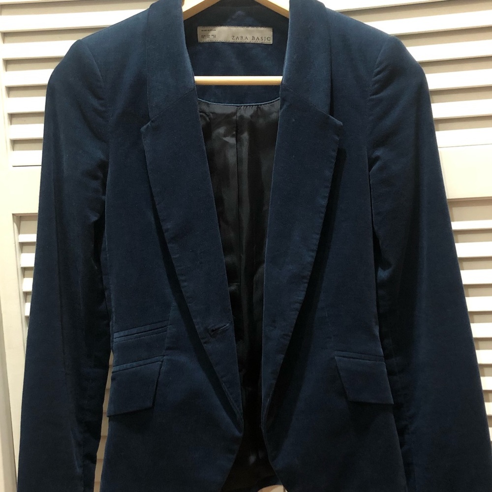 Navy Velvet Zara Blazer